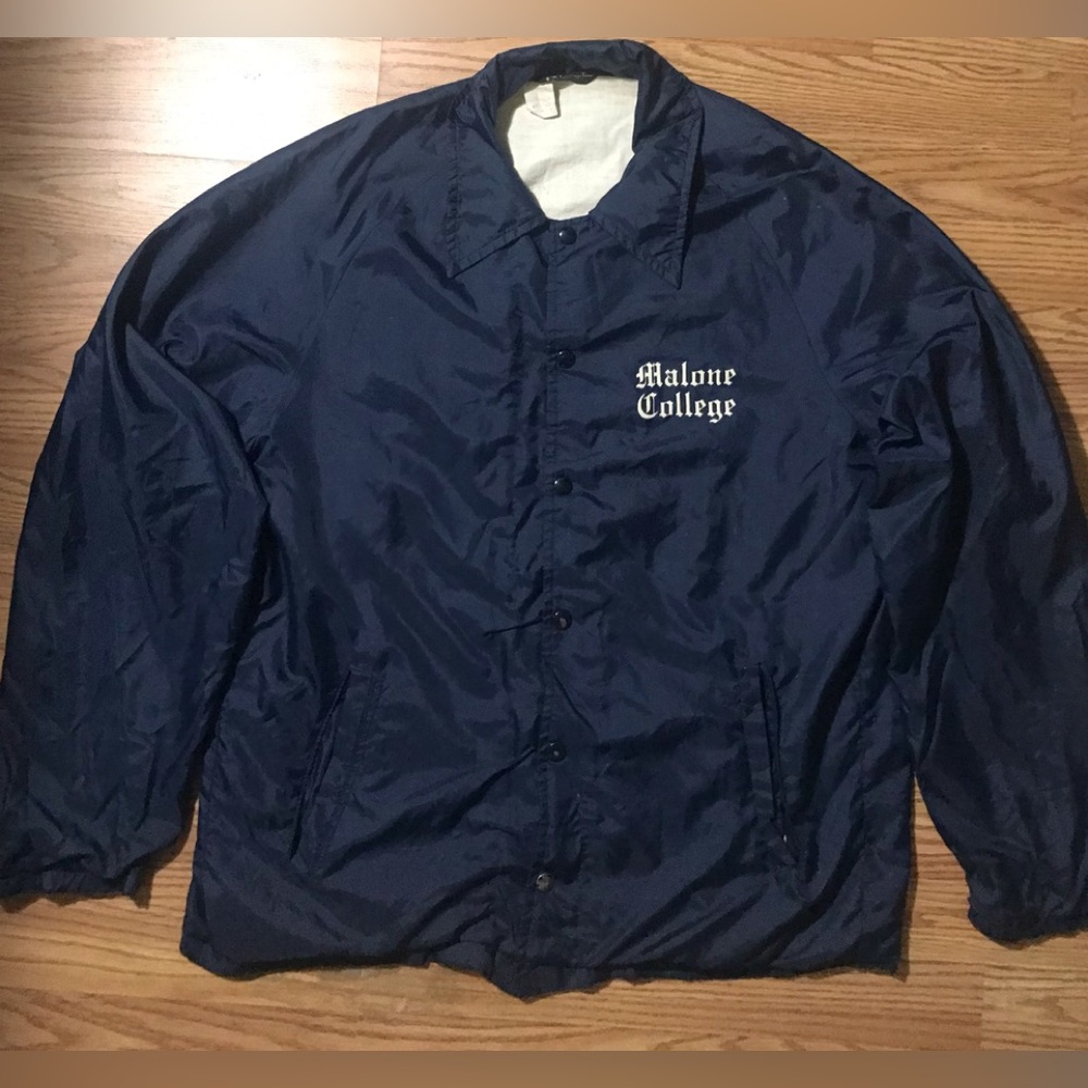 Rare Vintage 60s Champion USA Made Men's M Lined Coaches Jacket Navy Blue